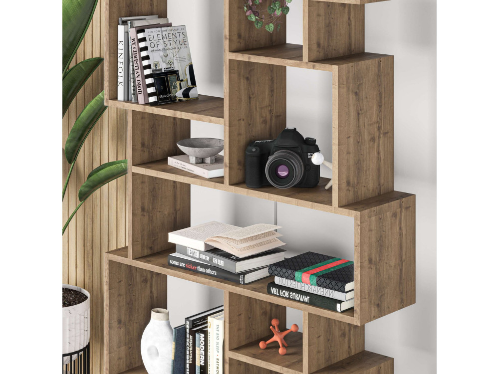 Houten boekenkast "Karmato" - 96 x 25 x 168 cm - Bruin