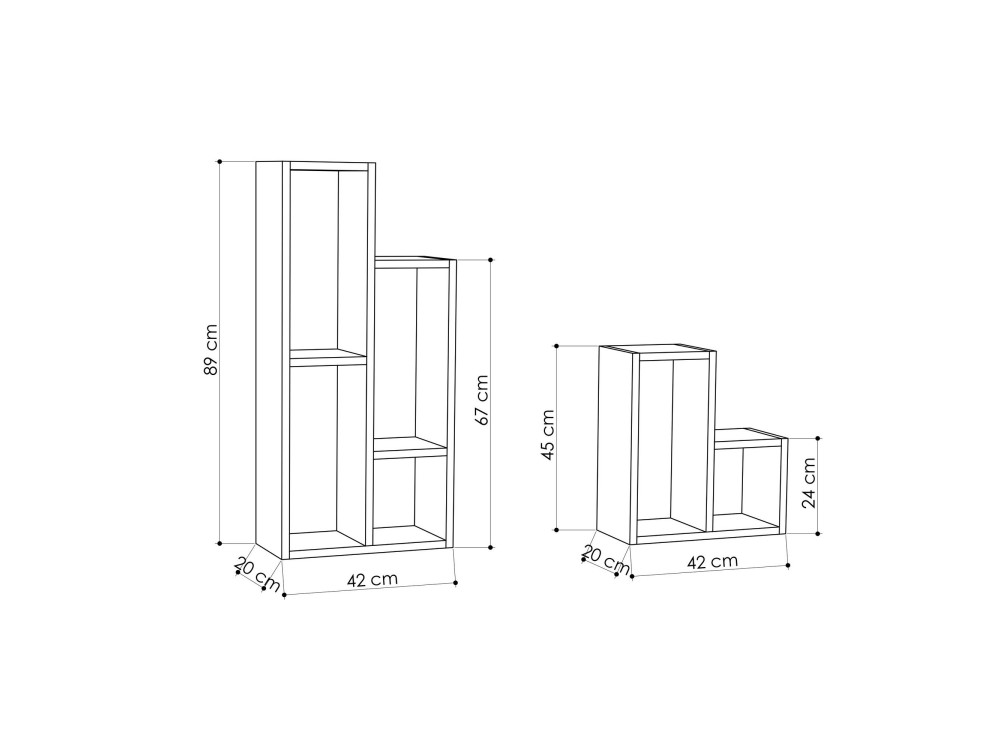 Houten boekenkast "Sule" - 42 x 20 x 89 cm - Eik