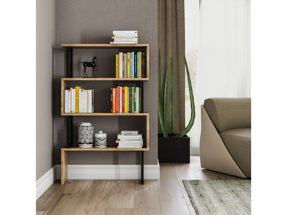 Houten boekenkast "Ceylan" - 80 x 22 x 128 cm - Notelaar