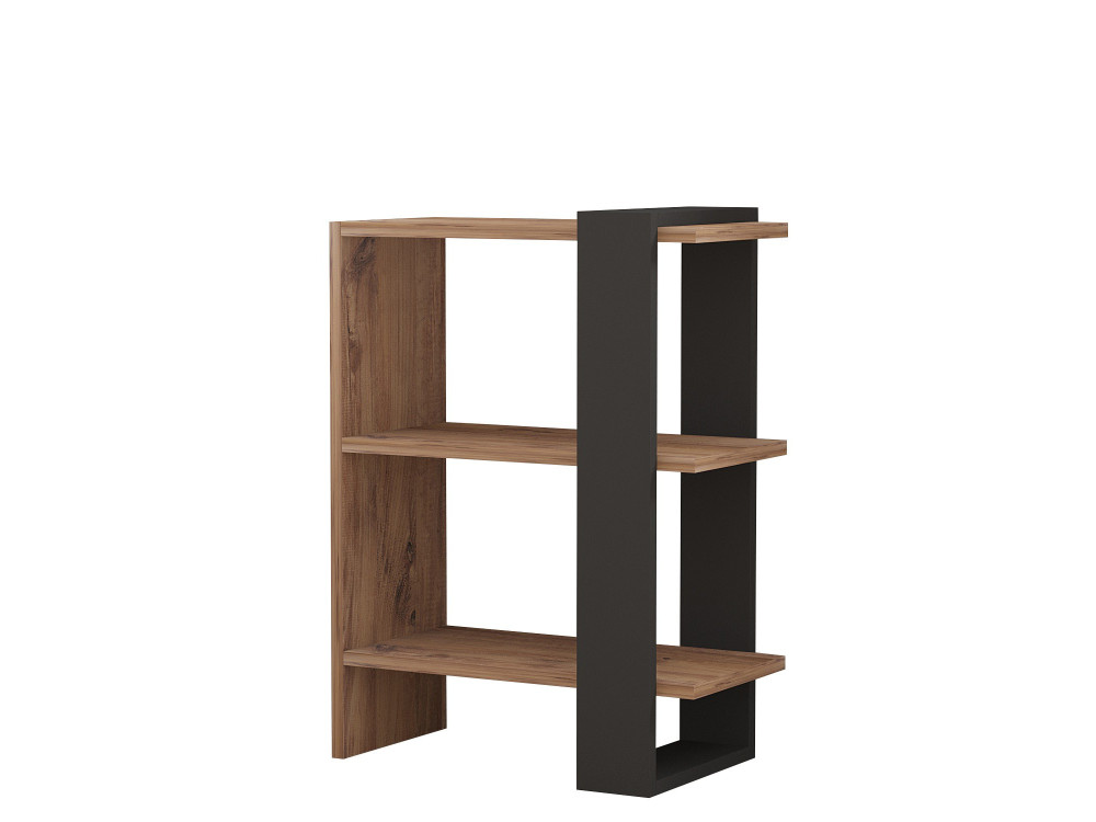 Houten boekenkast "Ova" - 51 x 25 x 70 cm - Eiken-Anthraciet