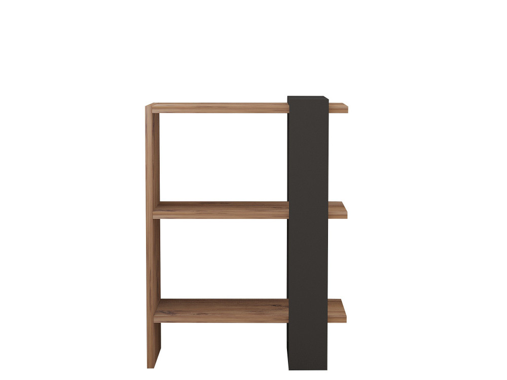 Houten boekenkast "Ova" - 51 x 25 x 70 cm - Eiken-Anthraciet