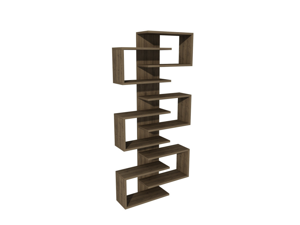 Houten boekenkast Lotus - 75 x 21 x 161 cm - Notenhout