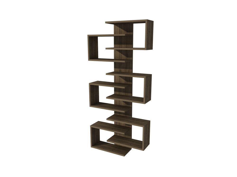 Houten boekenkast Lotus - 75 x 21 x 161 cm - Notenhout