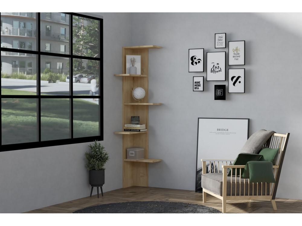 Houten boekenkast "Bled" - 40 x 21 x 160 cm - Beige