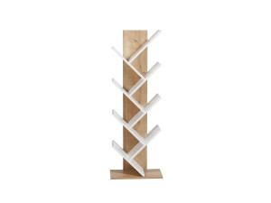 Tuval 066" houten boekenkast - 46 x 22 x 129 cm - Eik, Wit