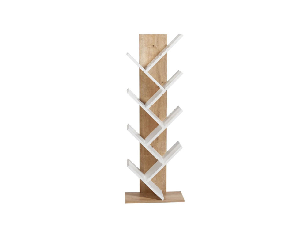 Tuval 066" houten boekenkast - 46 x 22 x 129 cm - Eik, Wit