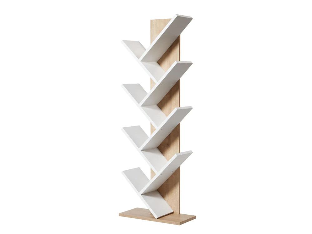 Tuval 066" houten boekenkast - 46 x 22 x 129 cm - Eik, Wit