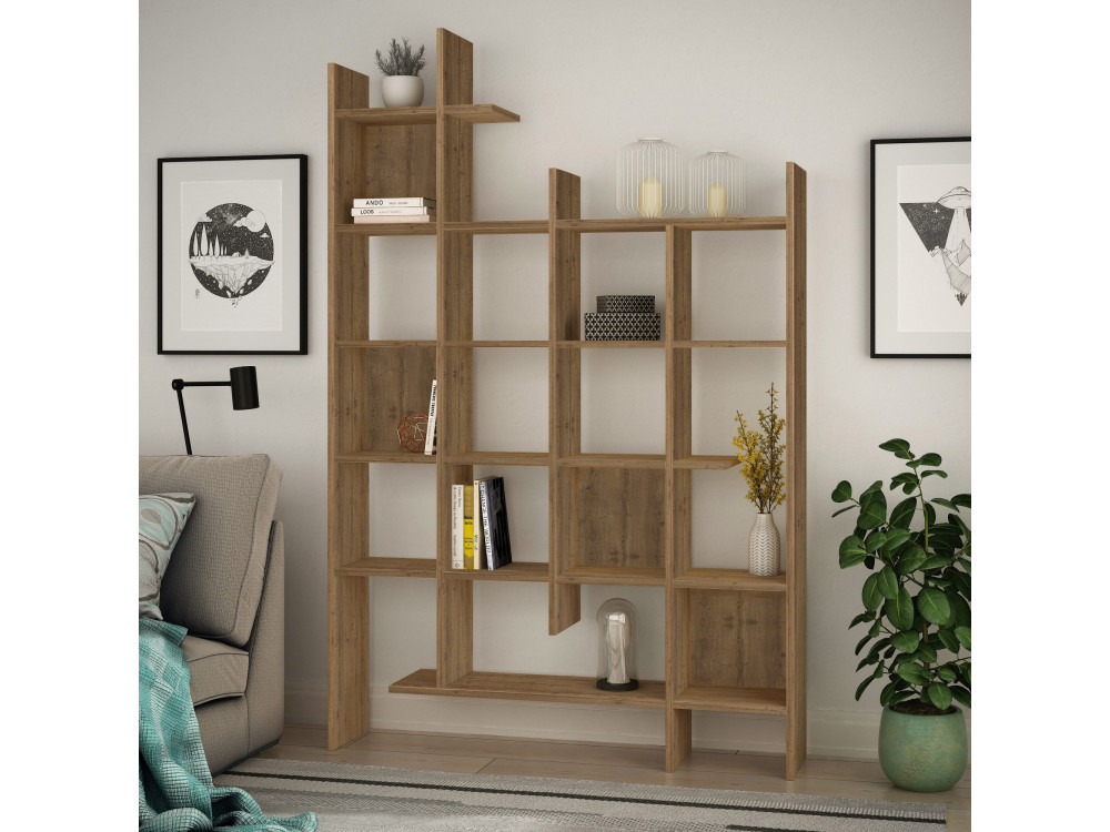Houten boekenkast "Manco" - 122 x 25 x 188 cm - Hitit