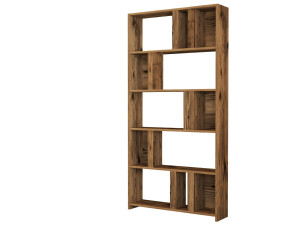 Houten boekenkast "Lima" - 90 x 20 x 180 cm - Notelaar