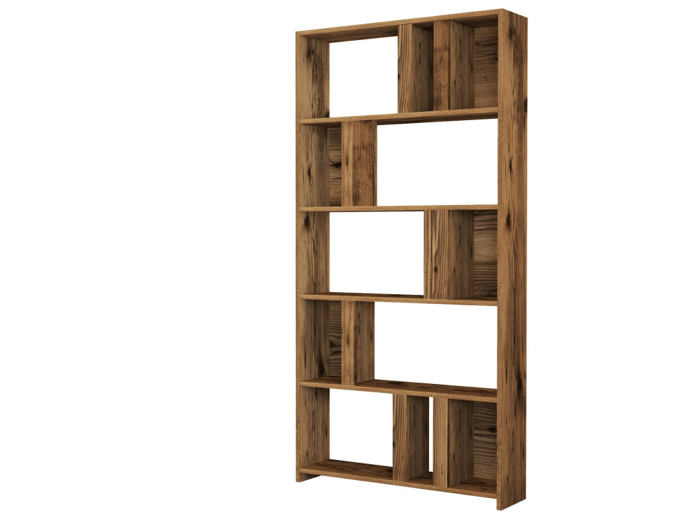 Houten boekenkast "Lima" - 90 x 20 x 180 cm - Notelaar