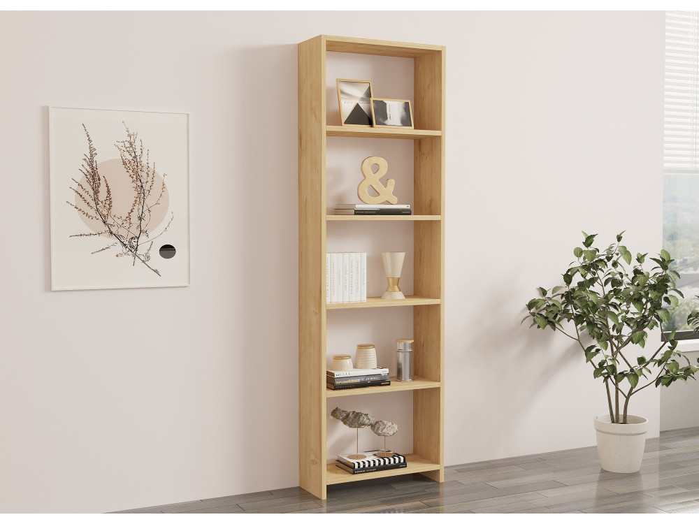 Nieuwe" houten boekenkast - 50 x 19 x 160 cm - Eik