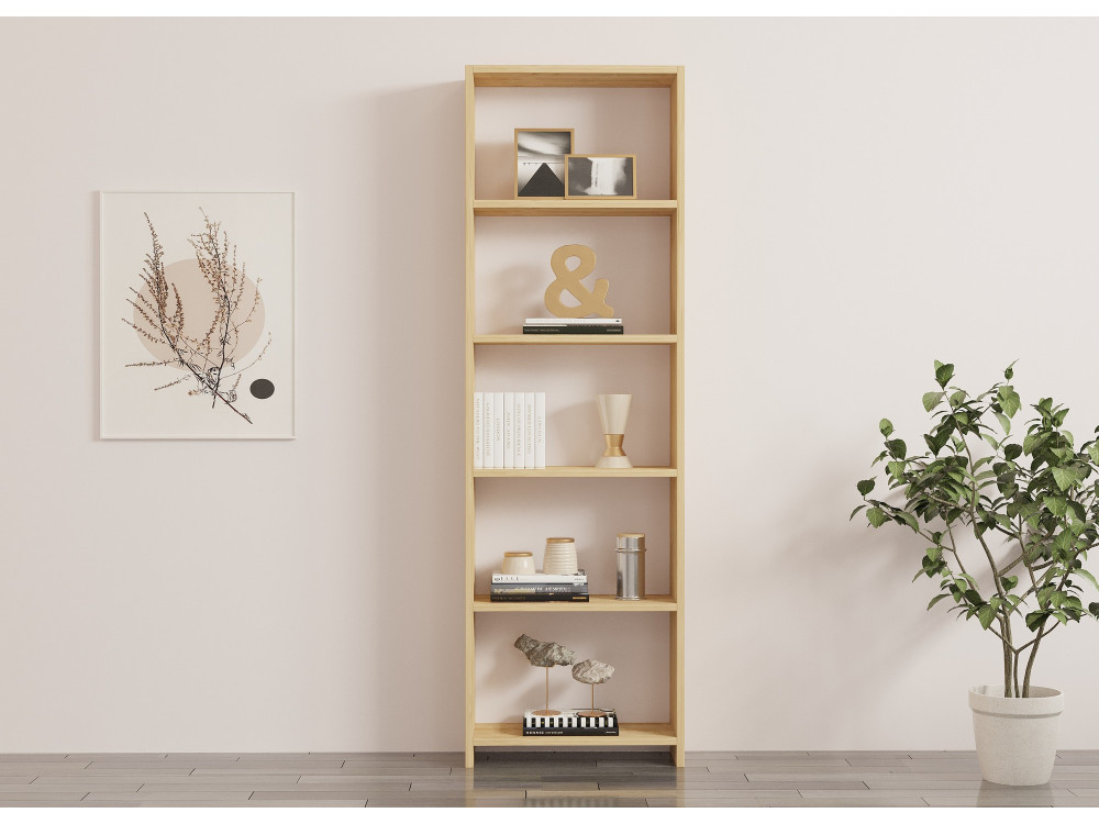 Nieuwe" houten boekenkast - 50 x 19 x 160 cm - Eik