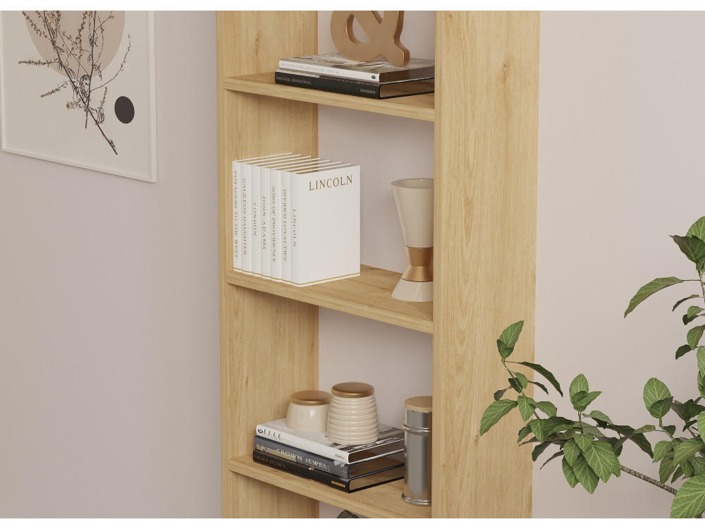 Nieuwe" houten boekenkast - 50 x 19 x 160 cm - Eik