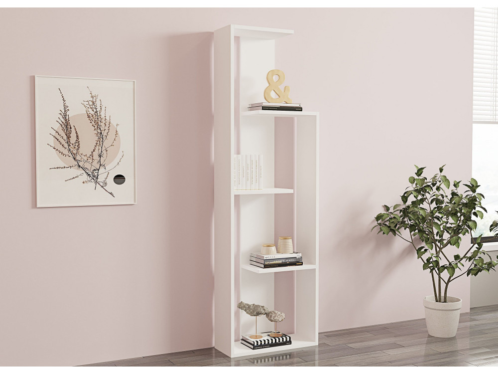 Wand" houten boekenkast - 50 x 19 x 160 cm - Wit