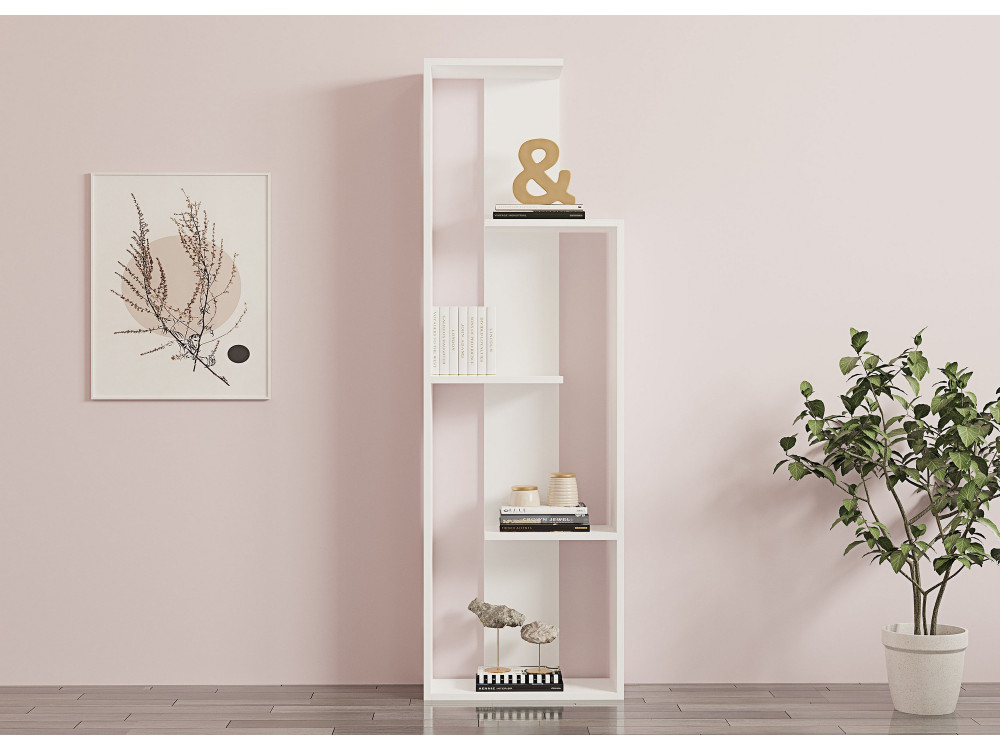 Wand" houten boekenkast - 50 x 19 x 160 cm - Wit