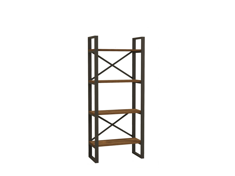 Houten boekenkast "Alaro" - 66 x 32 x 150 cm - Notelaar