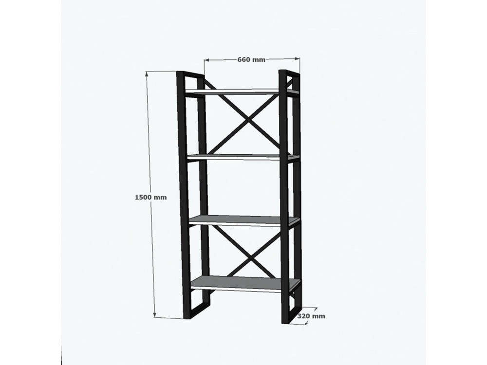 Houten boekenkast "Alaro" - 66 x 32 x 150 cm - Notelaar