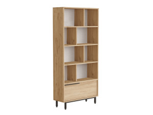 Houten boekenkast "Calvin" 83,9 x 29,5 x 175,6 cm - Notelaar