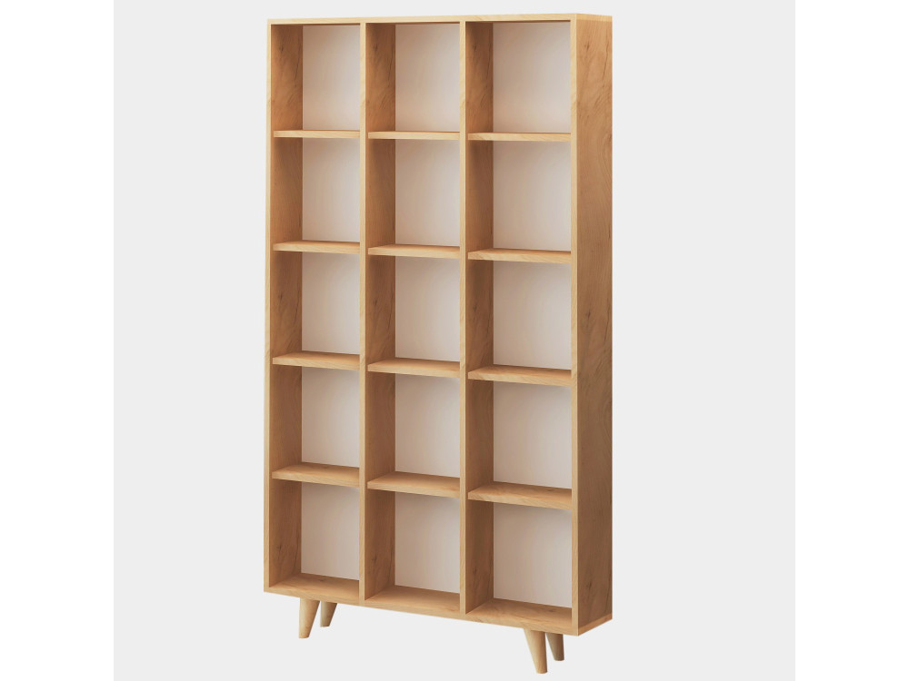 Houten boekenkast "Zipa" 100 x 25 x 184 cm - Eik