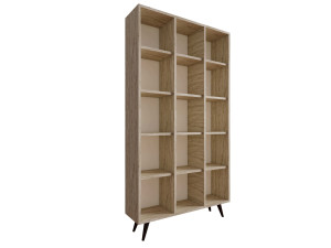 Houten boekenkast "Zipa" 100 x 25 x 184 cm - Travertin