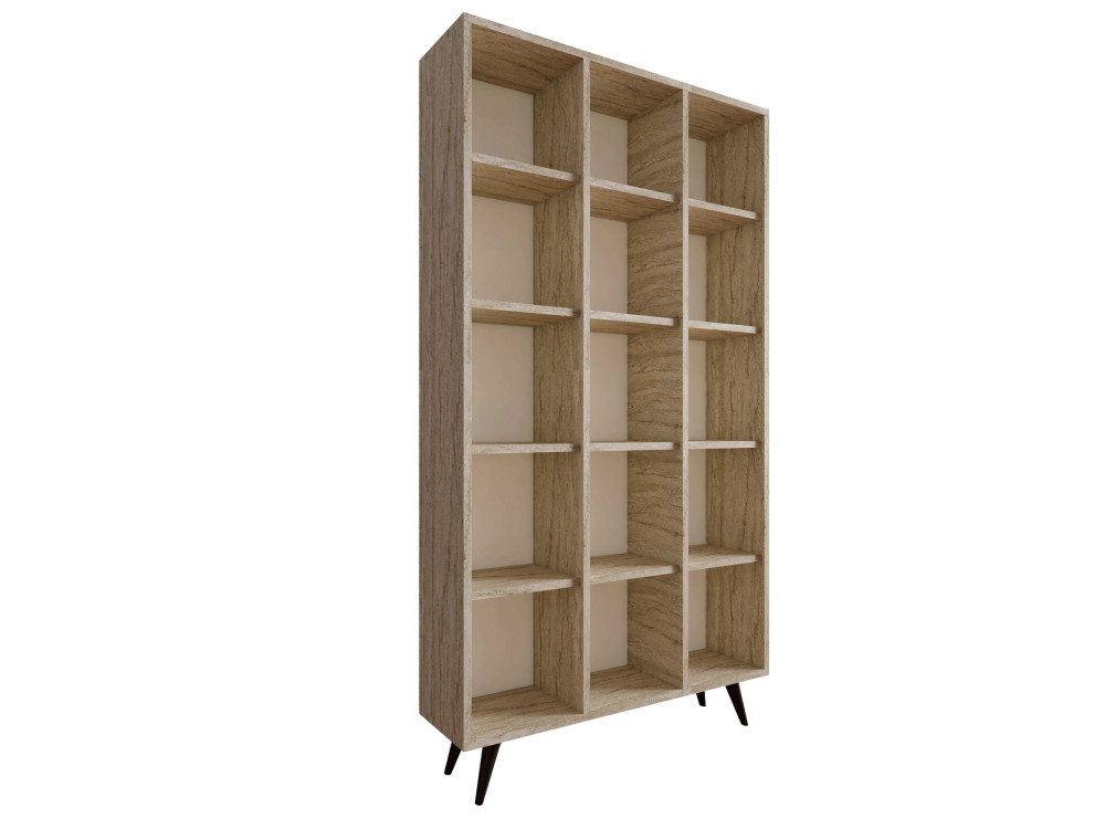 Houten boekenkast "Zipa" 100 x 25 x 184 cm - Travertin