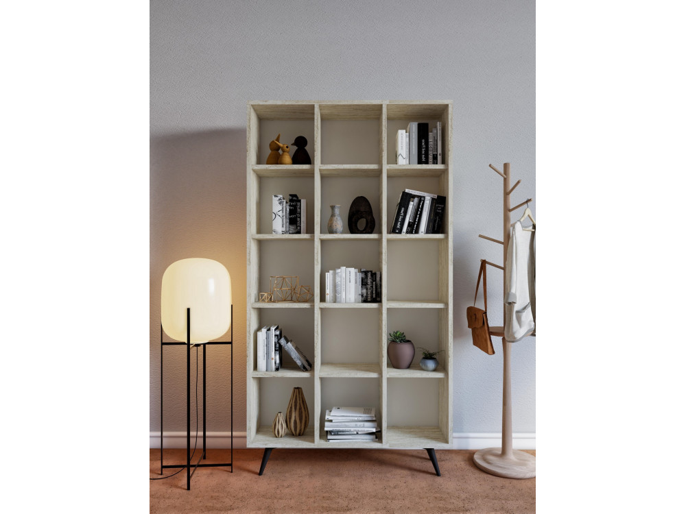 Houten boekenkast "Zipa" 100 x 25 x 184 cm - Travertin