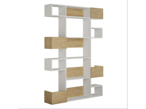 Niho" houten boekenkast 120 x 27 x 171 cm - Wit