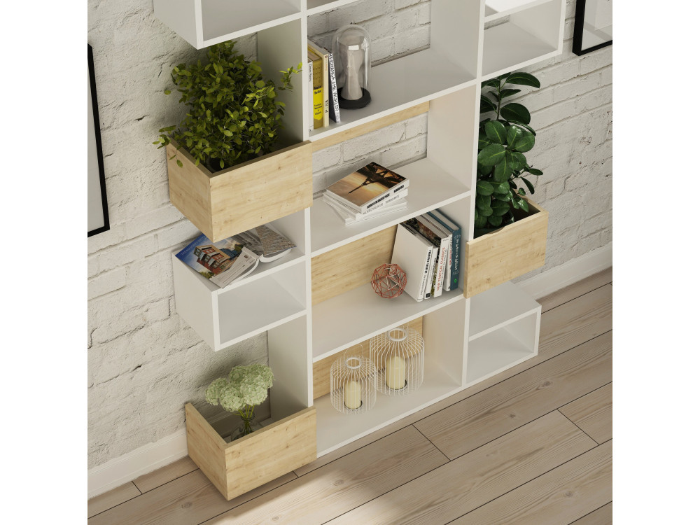 Niho" houten boekenkast 120 x 27 x 171 cm - Wit