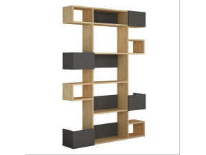 Niho" houten boekenkast 120 x 27 x 171 cm - Eik