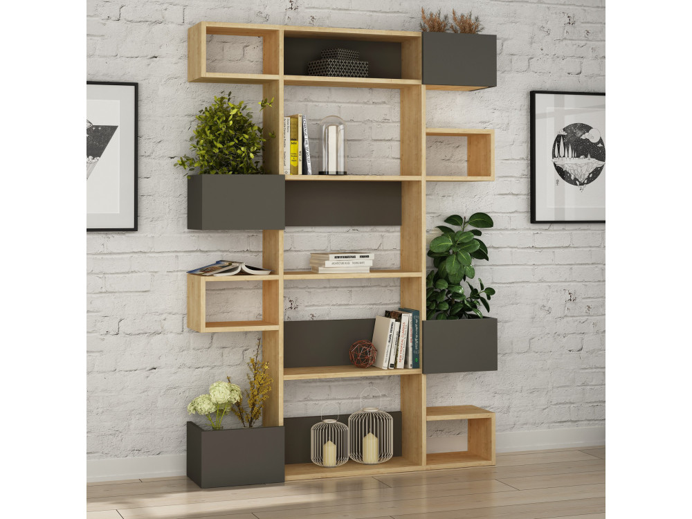 Niho" houten boekenkast 120 x 27 x 171 cm - Eik