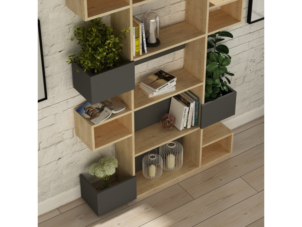 Niho" houten boekenkast 120 x 27 x 171 cm - Eik