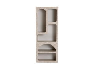 Venüs" houten boekenkast 60 x 32 x 150 cm - travertijn marmer