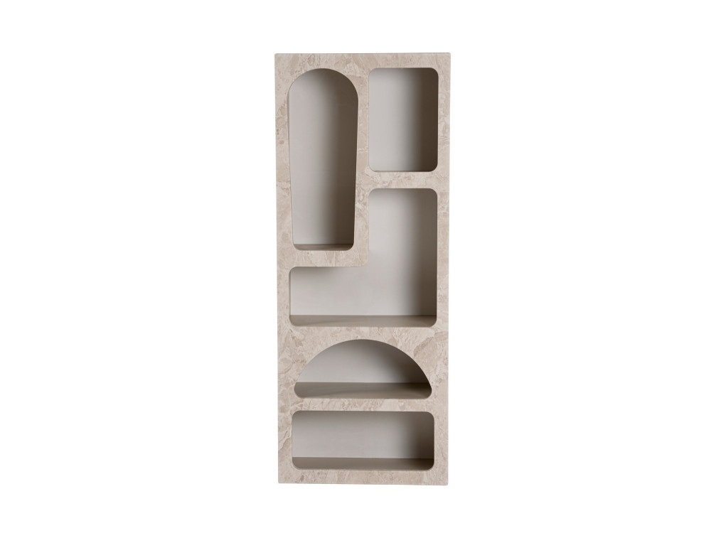 Venüs" houten boekenkast 60 x 32 x 150 cm - travertijn marmer