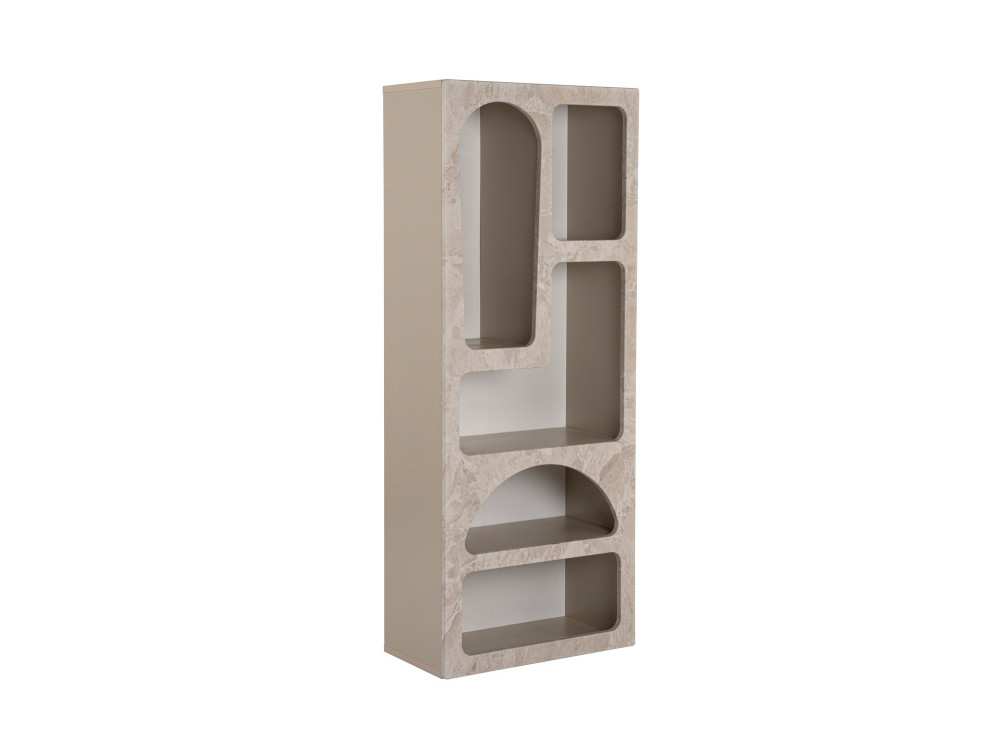Venüs" houten boekenkast 60 x 32 x 150 cm - travertijn marmer