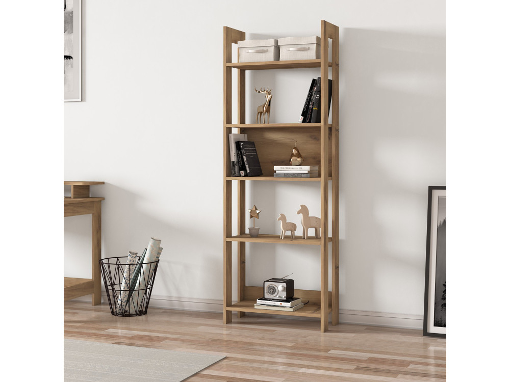 Houten boekenkast "Country" - 64 x 30 x 180 cm - Bruin