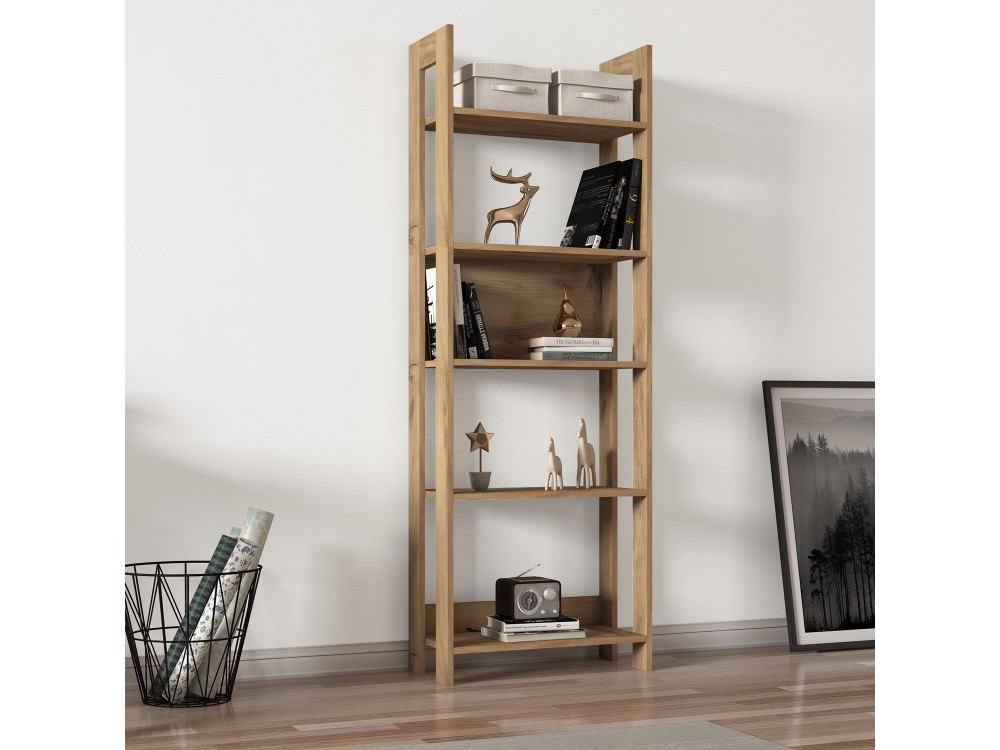 Houten boekenkast "Country" - 64 x 30 x 180 cm - Bruin