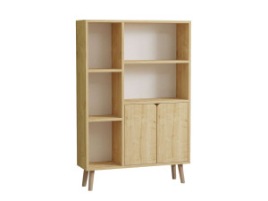Lumo" houten boekenkast - 80 x 24 x 120 cm - Beige