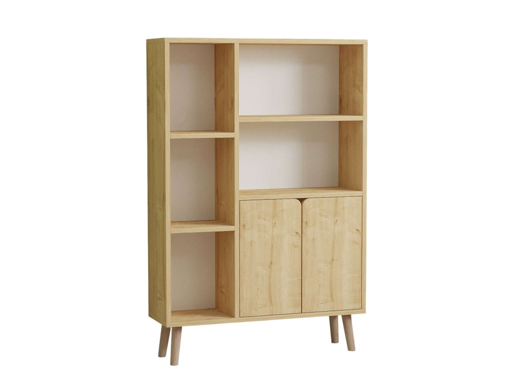 Lumo" houten boekenkast - 80 x 24 x 120 cm - Beige