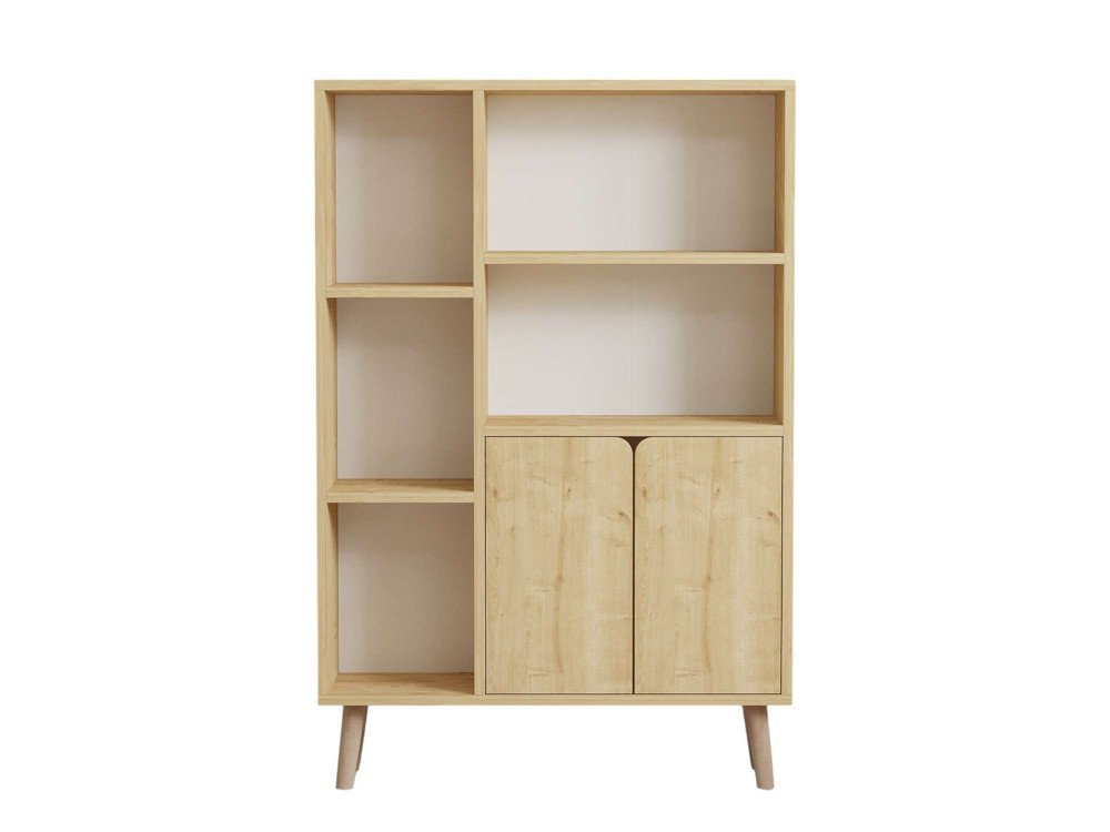 Lumo" houten boekenkast - 80 x 24 x 120 cm - Beige