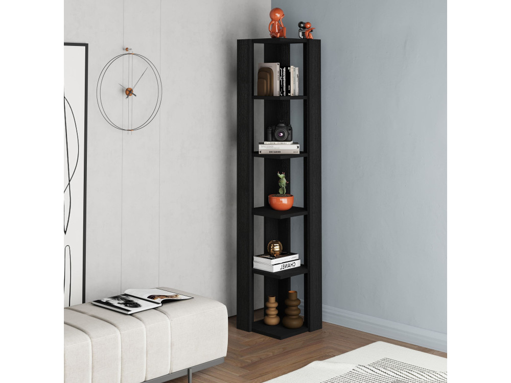 Houten boekenkast "Nati" - 32 x 32 x 161 cm - Zwart