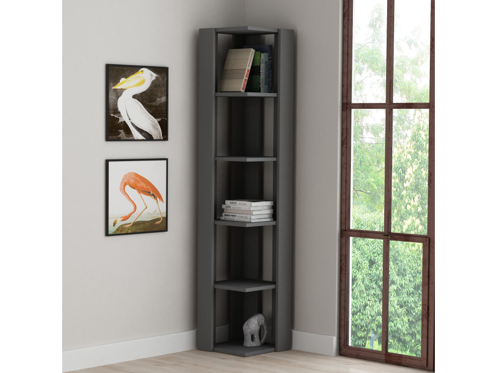 Houten boekenkast "Nati" - 32 x 32 x 161 cm - Antracietgrijs