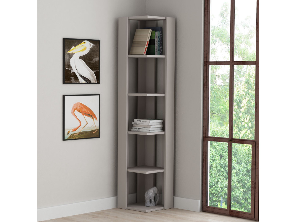 Houten boekenkast "Nati" - 32 x 32 x 161 cm - Licht mokka bruin