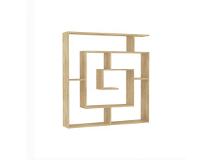 Houten boekenkast "Labirent" - 125 x 22 x 129 cm - Beige