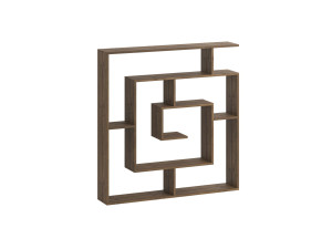 Houten boekenkast "Labirent" - 125 x 22 x 129 cm - Bruin