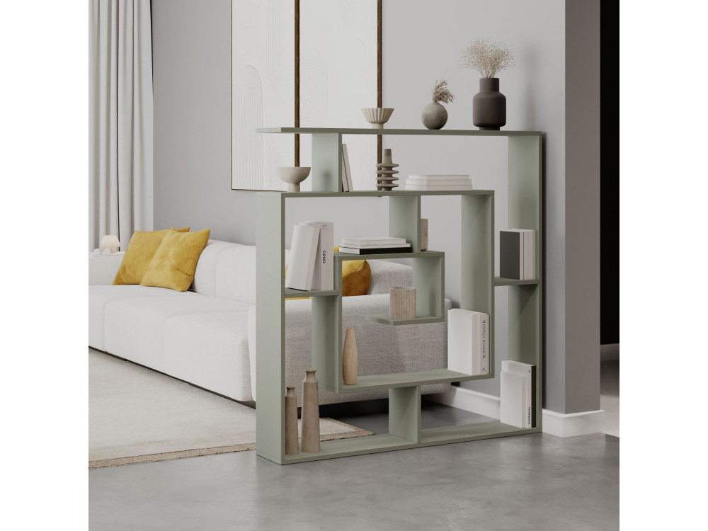 Houten boekenkast "Labirent" - 125 x 22 x 129 cm - Groen