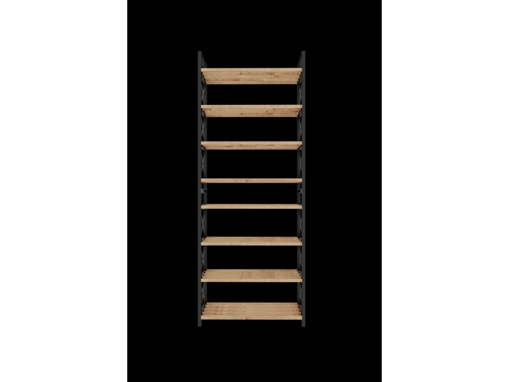 Plastic" houten boekenkast - 46 x 18 x 128 cm - Zwart