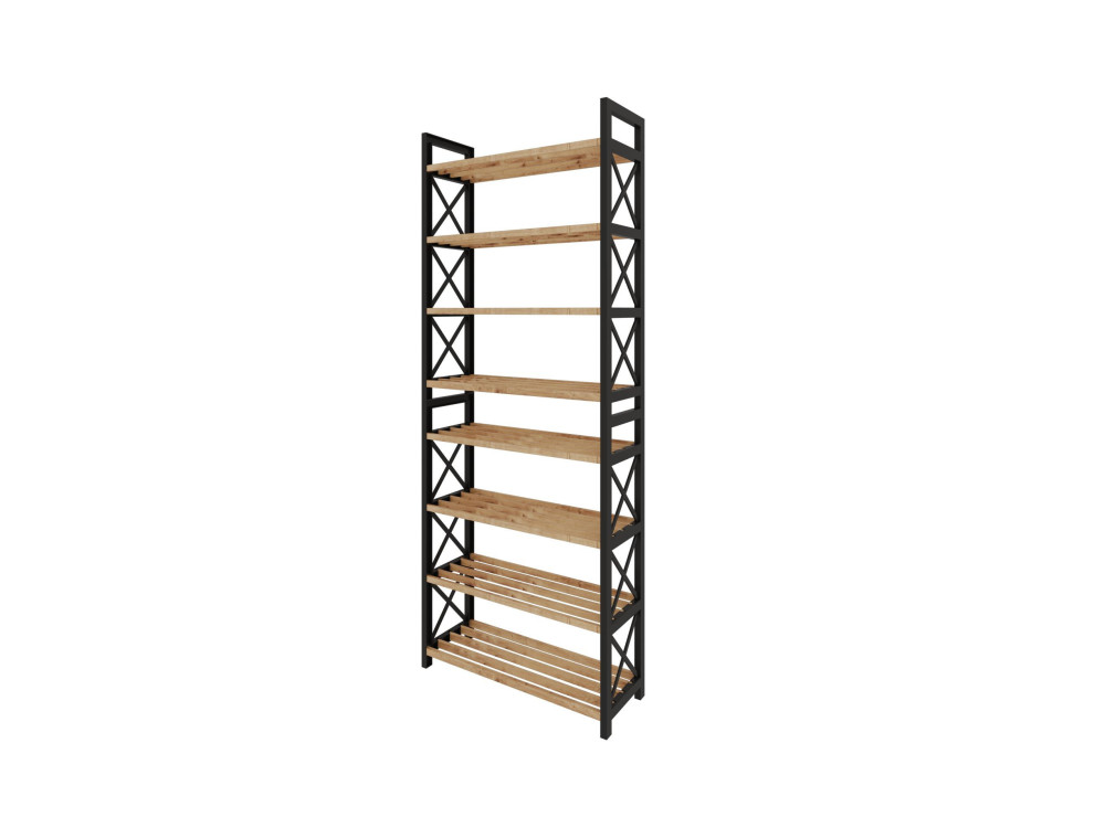 Plastic" houten boekenkast - 46 x 18 x 128 cm - Zwart