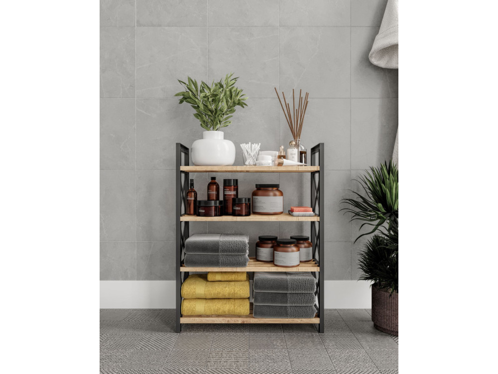 Plastic" houten boekenkast - 46 x 18 x 64 cm - Zwart