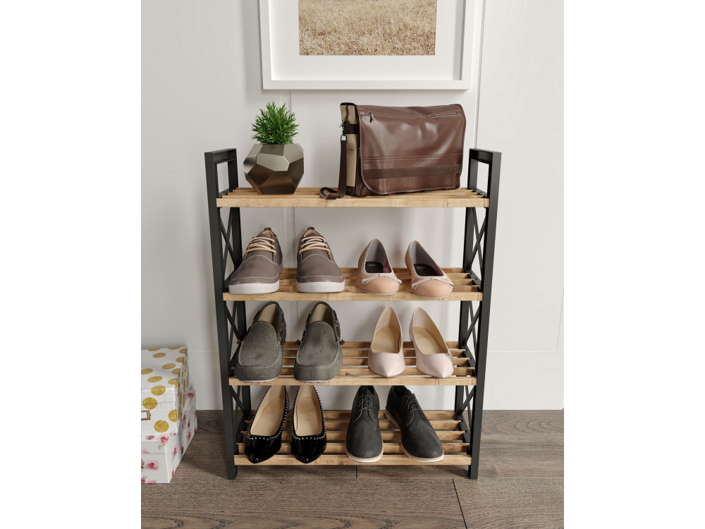 Plastic" houten boekenkast - 46 x 18 x 64 cm - Zwart
