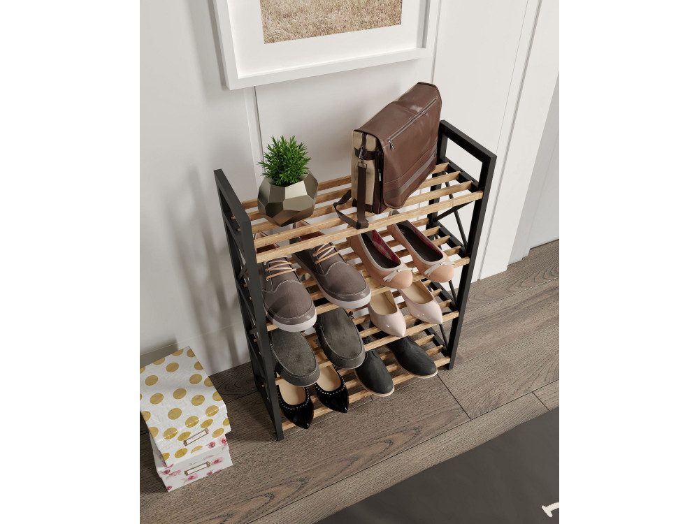 Plastic" houten boekenkast - 46 x 18 x 64 cm - Zwart